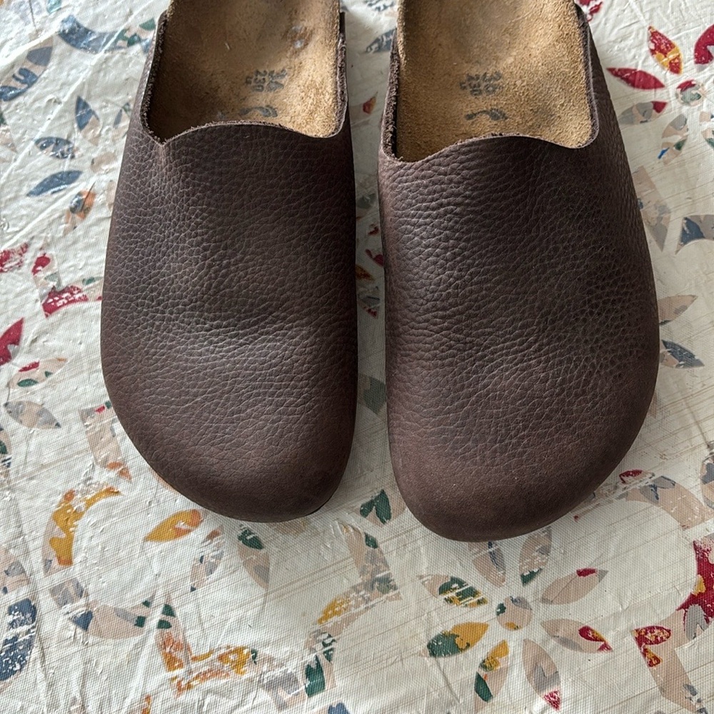 Birkenstock Brown Leather Clogs